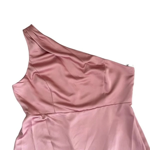 LOVELY One Shoulder Plus Dessert Rose Blush Pink Elegant...